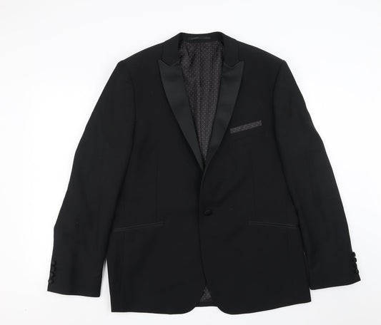 Limehaus Mens Black   Jacket Suit Jacket Size 44