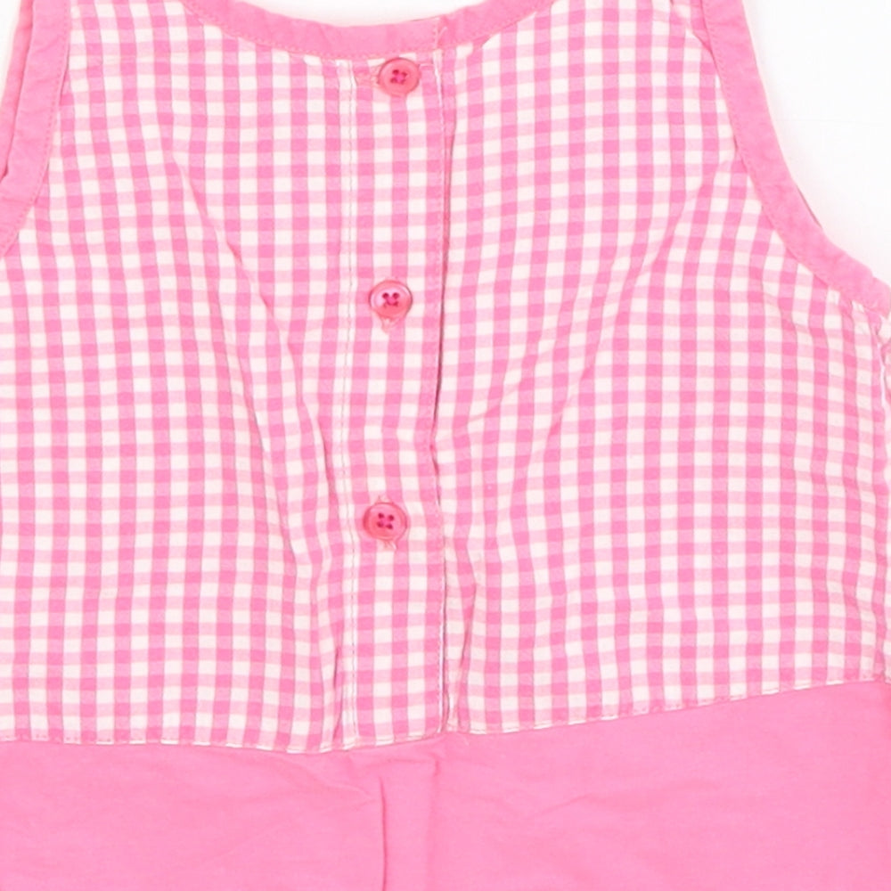 Morris Mouse Baby Pink Check  A-Line  Size 6-9 Months  - cherry