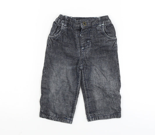 George Baby Black   Cargo Trousers Size 3-6 Months