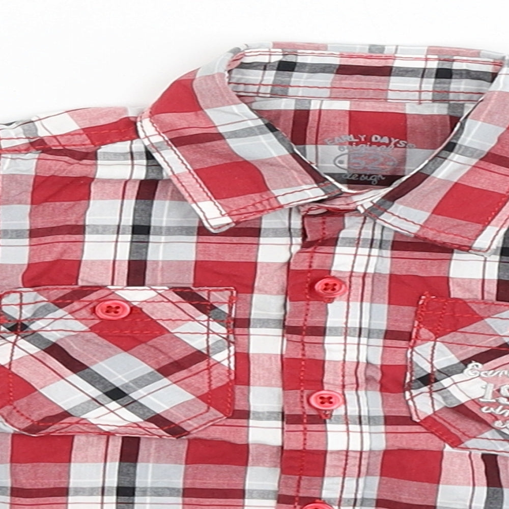 Early Days Baby Red Plaid  Basic Button-Up Size 9-12 Months  - early days 1984