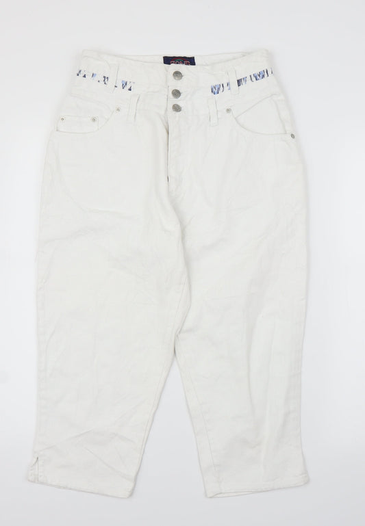 Zone Womens White  Denim Cropped Jeans Size M L20 in