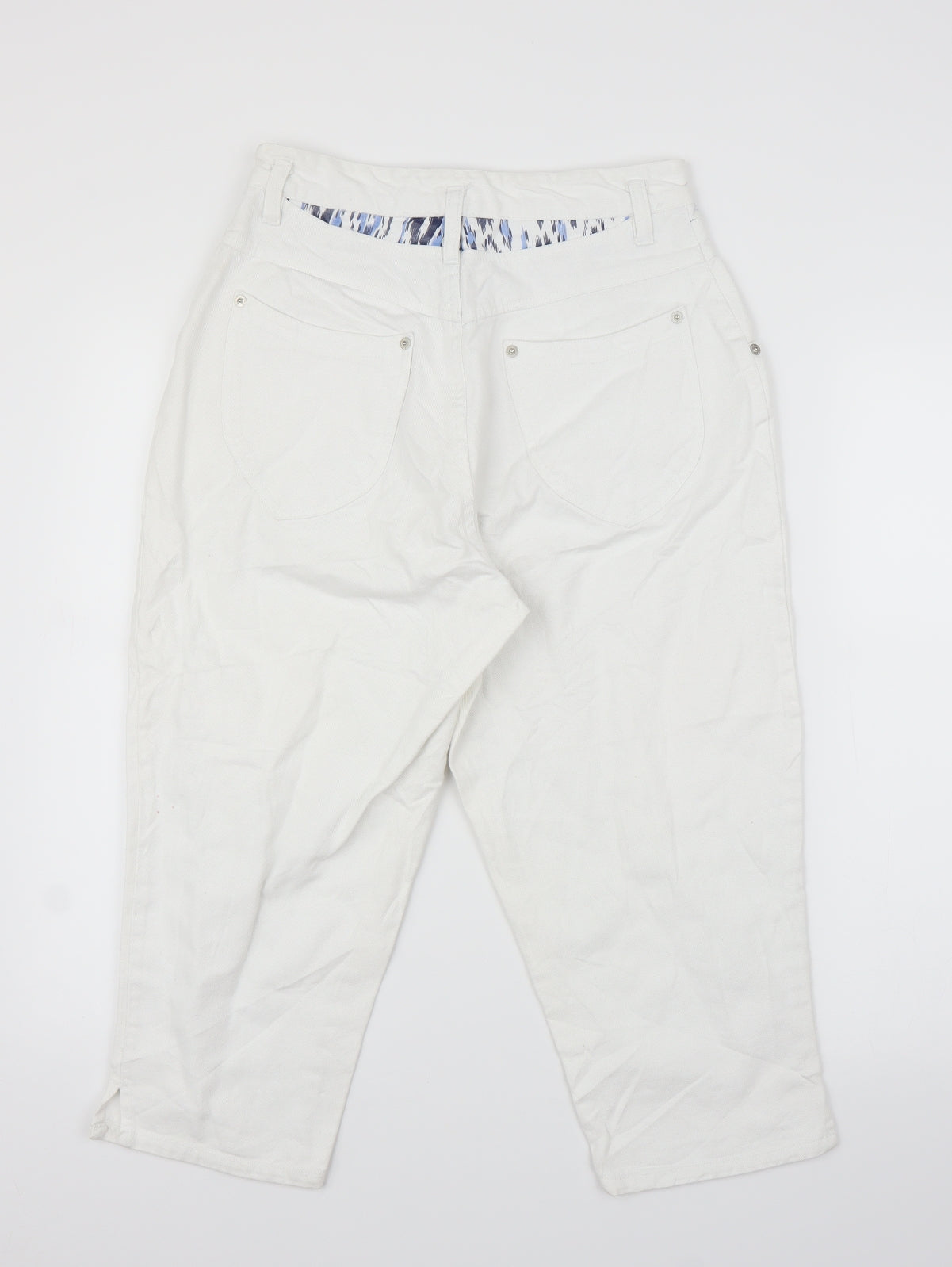 Zone Womens White  Denim Cropped Jeans Size M L20 in