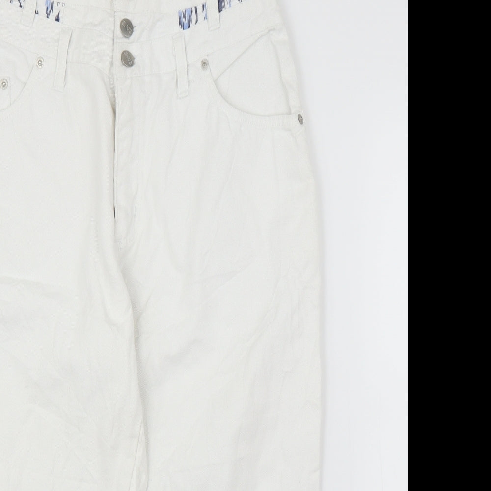 Zone Womens White  Denim Cropped Jeans Size M L20 in