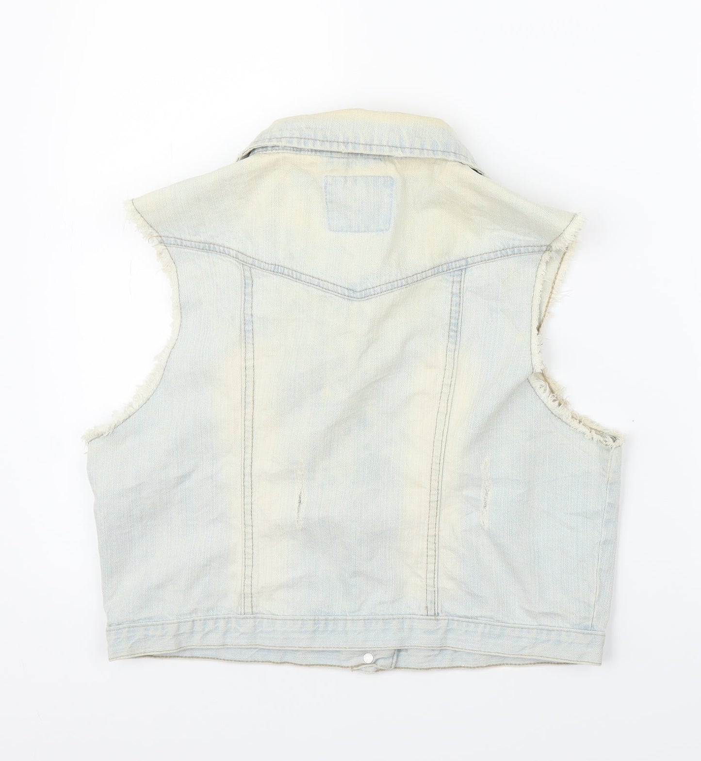 Primark Womens Blue  Denim Cardigan Jumper Size 14  - Denim Waistcoat