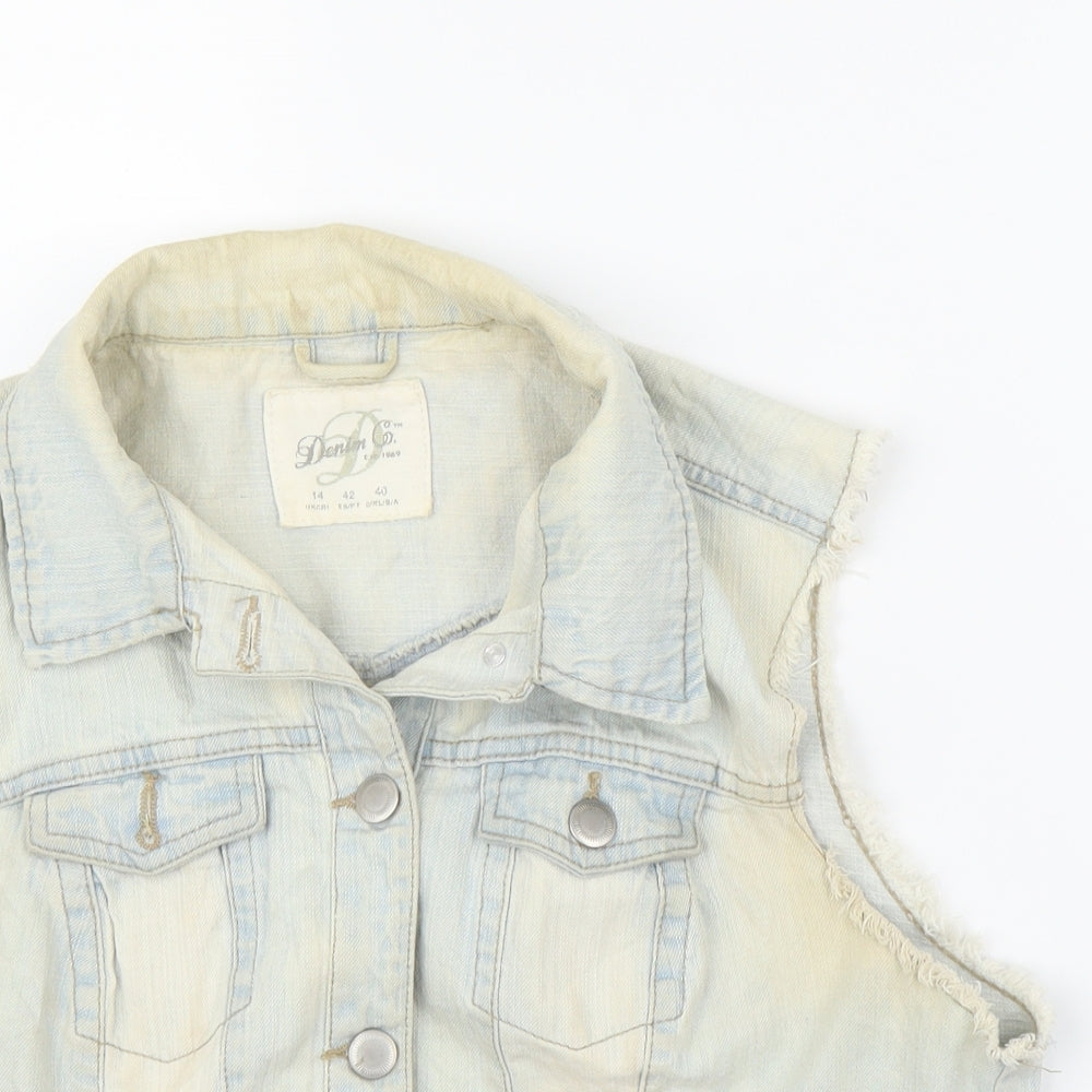 Primark Womens Blue  Denim Cardigan Jumper Size 14  - Denim Waistcoat