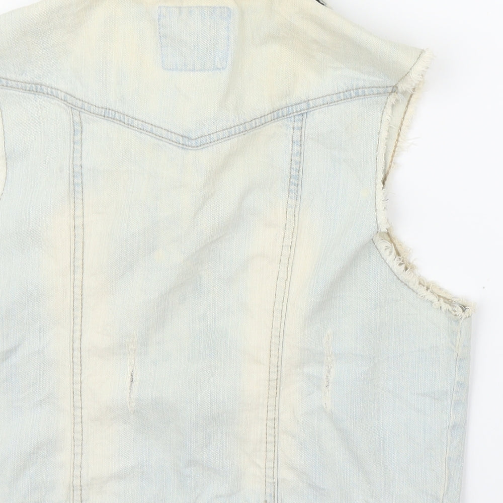 Primark Womens Blue  Denim Cardigan Jumper Size 14  - Denim Waistcoat