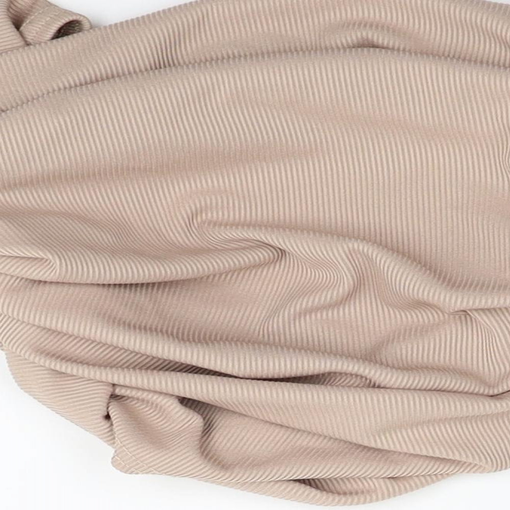 Boohoo Womens Beige   Basic Blouse Size 14