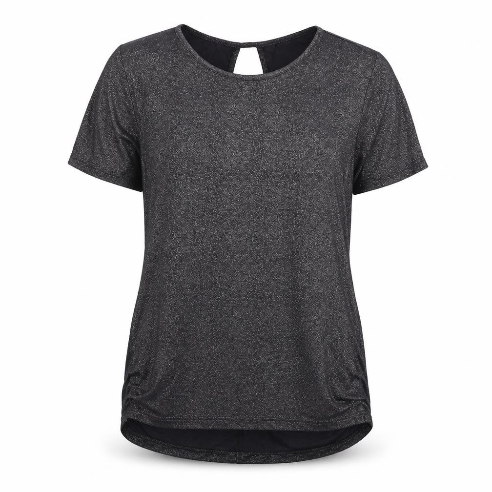 Oasis Womens Grey Houndstooth  Basic T-Shirt Size S