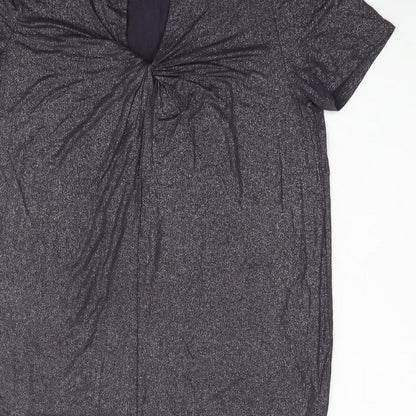 Oasis Womens Grey Houndstooth  Basic T-Shirt Size S