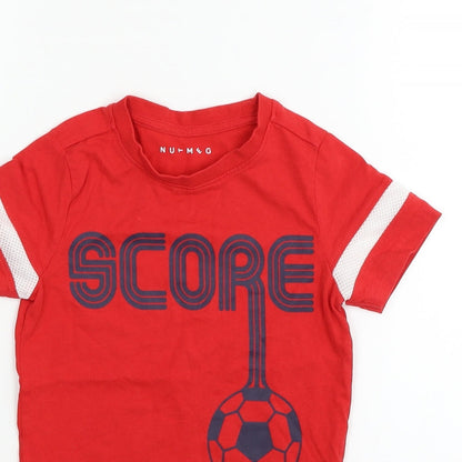 Preloved Nutmeg Girls Red   Basic T-Shirt Size 4-5 Years - Detail