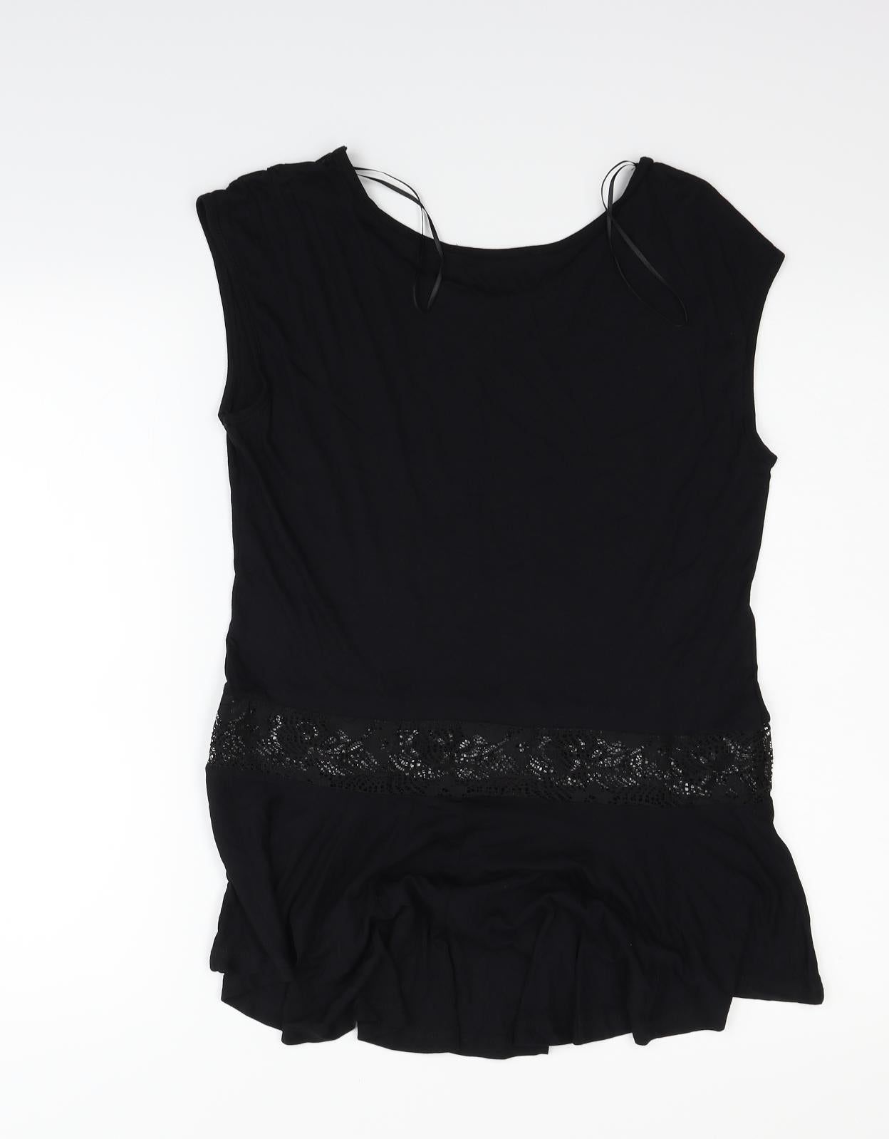 George Womens Black   Basic T-Shirt Size 10