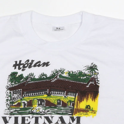 Preloved Preworn Boys White   Basic T-Shirt Size 6 Years  - vietnam - Detail