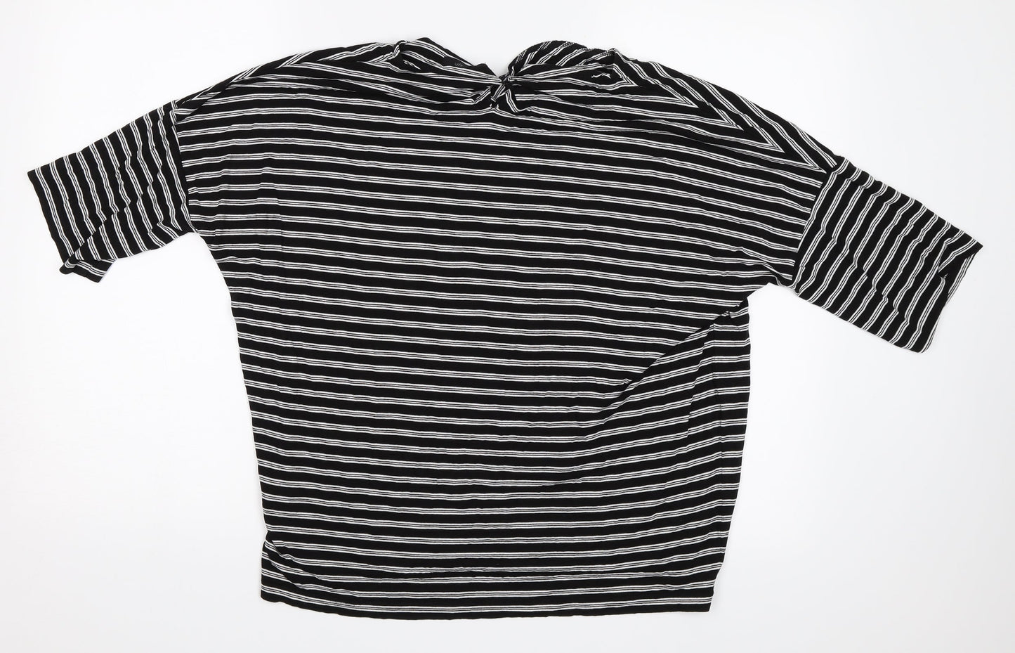 Marks and Spencer Womens Black Striped  Basic T-Shirt Size 14