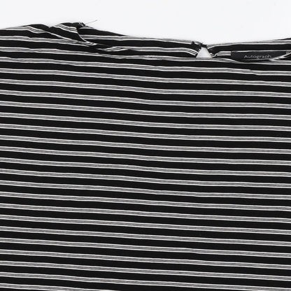 Marks & Spencer Womens Black Striped  Basic T-Shirt Size 14
