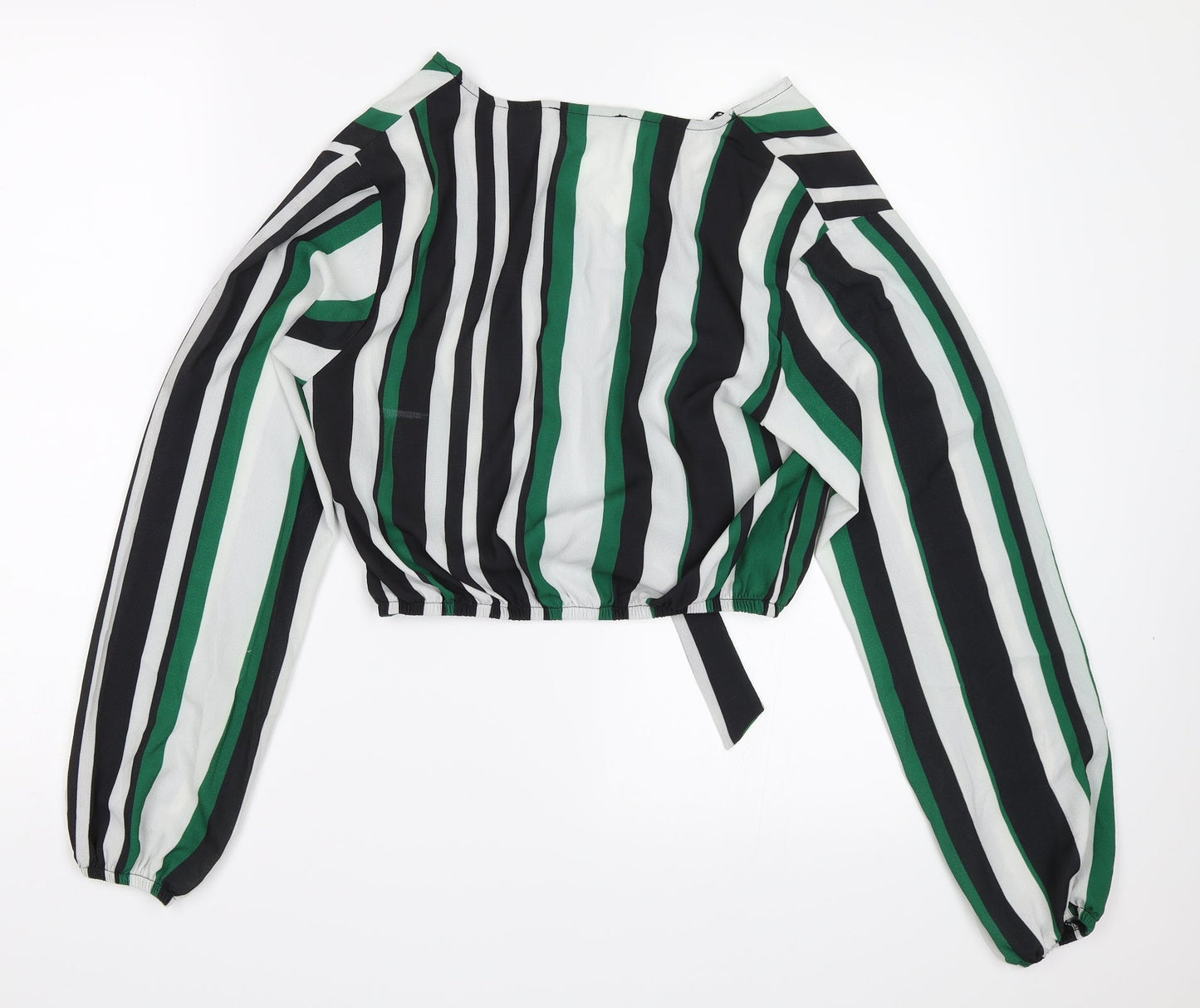 Select Womens Green Striped  Basic Blouse Size 12
