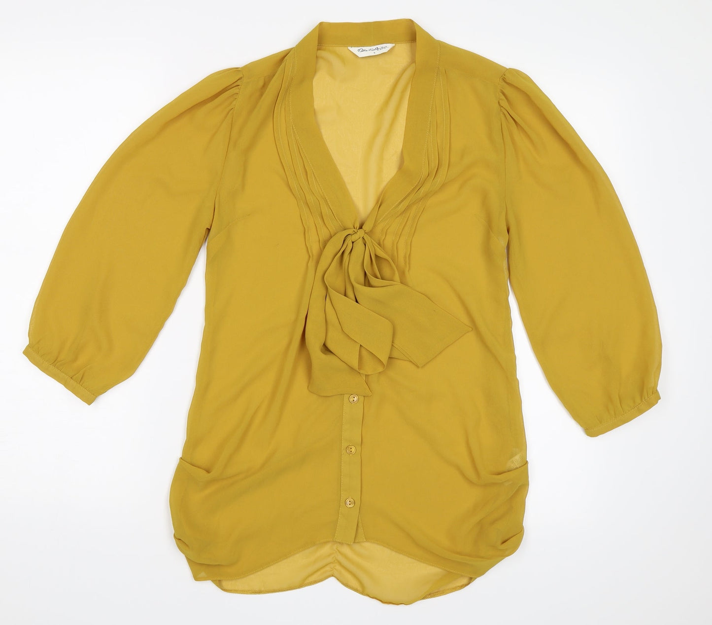 Miss Selfridge Womens Yellow   Basic Button-Up Size 6