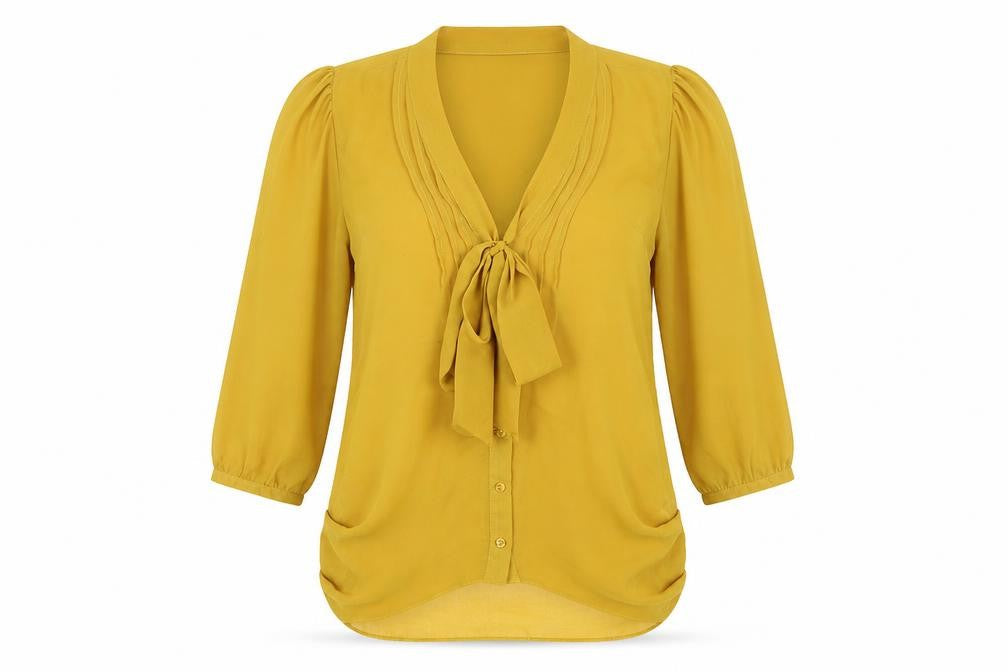 Miss Selfridge Womens Yellow   Basic Button-Up Size 6