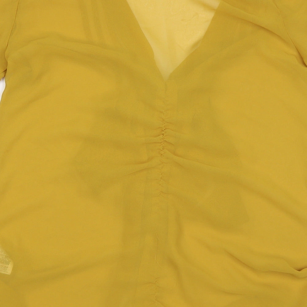 Miss Selfridge Womens Yellow   Basic Button-Up Size 6