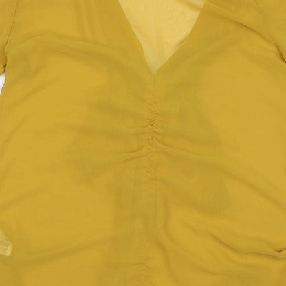 Miss Selfridge Womens Yellow   Basic Button-Up Size 6