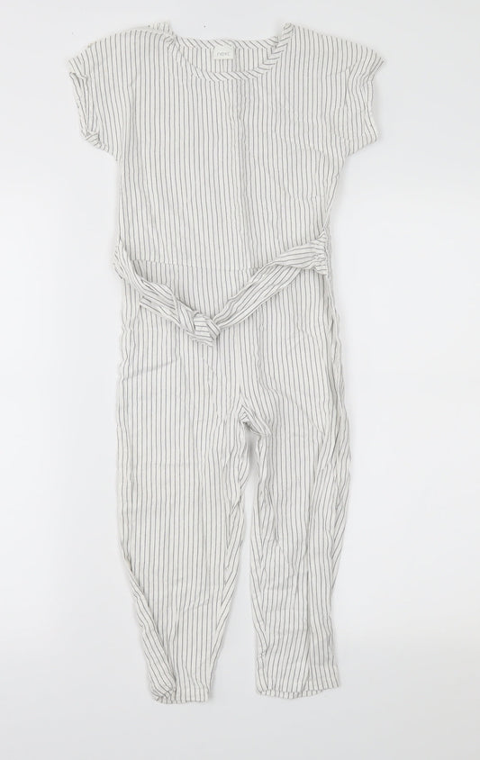 NEXT Girls White Striped  Jumpsuit One-Piece Size 4XL
