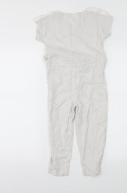 Next Girls White Striped  Jumpsuit One-Piece Size 4XL