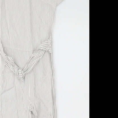 Next Girls White Striped  Jumpsuit One-Piece Size 4XL