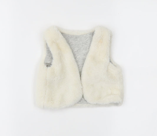 TU Girls Ivory   Gilet Waistcoat Size 9-12 Months