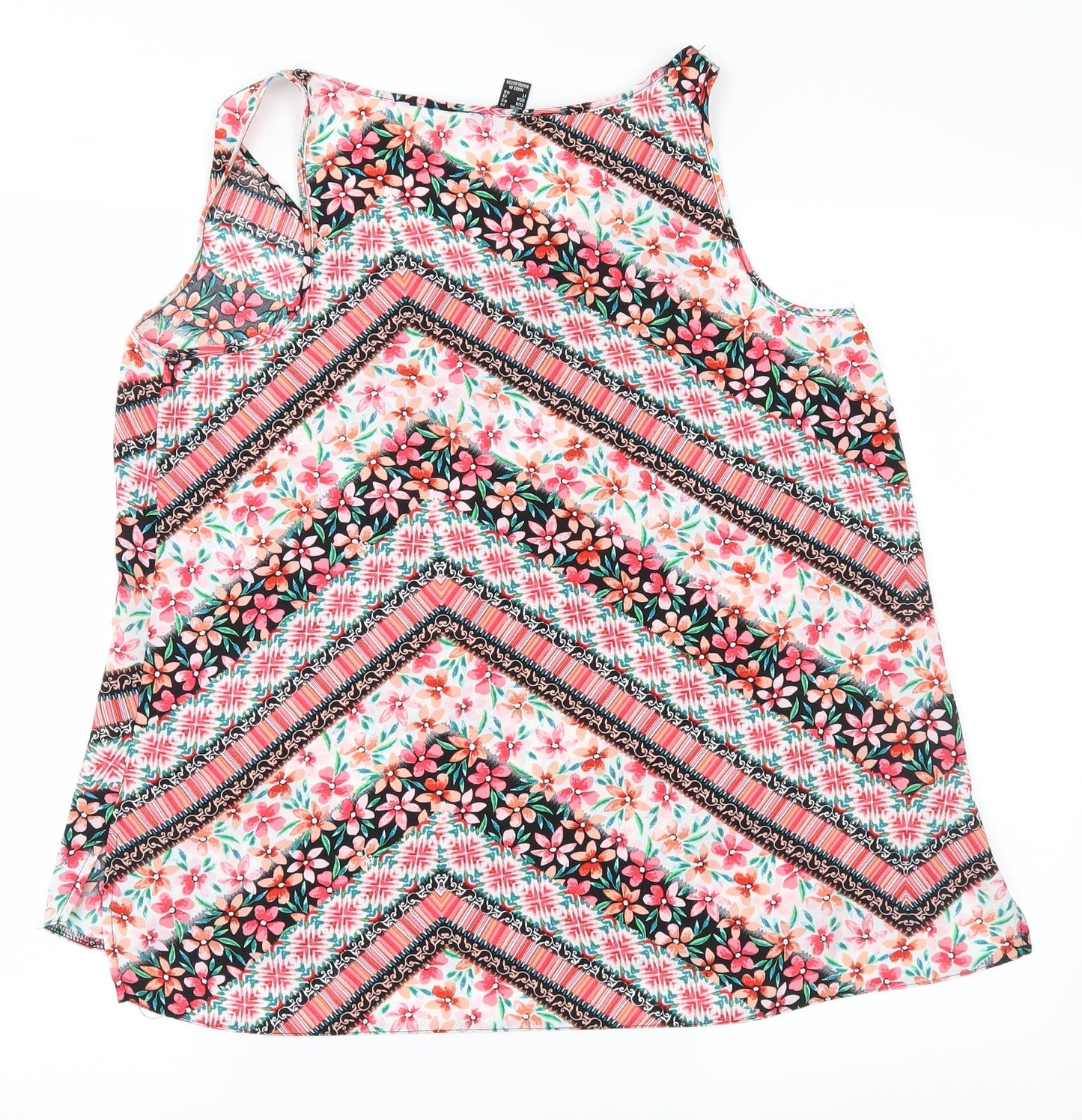 Atmosphere Womens Pink Geometric  Basic Blouse Size 14