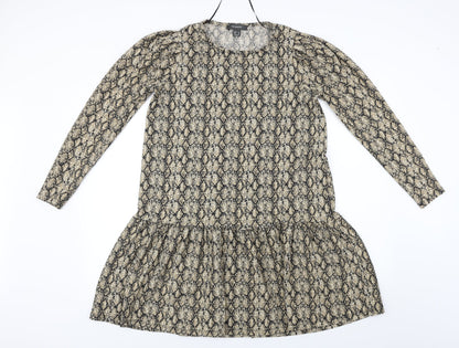 Primark Womens Beige Animal Print  A-Line  Size 8