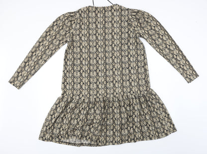 Primark Womens Beige Animal Print  A-Line  Size 8