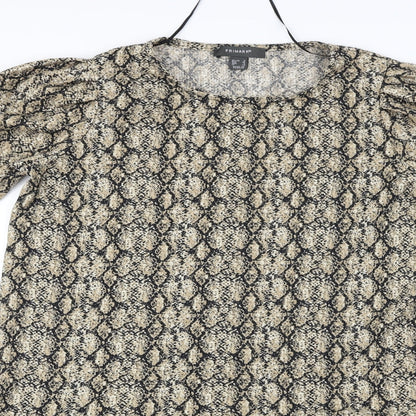 Primark Womens Beige Animal Print  A-Line  Size 8