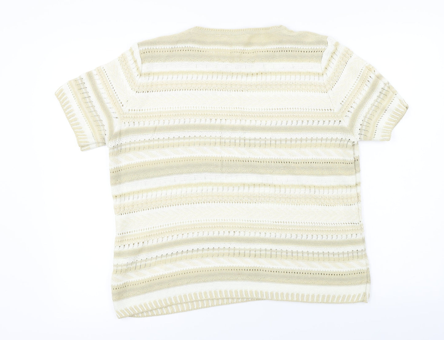 Marks and Spencer  Womens Beige Striped  Pullover Jumper Size 18