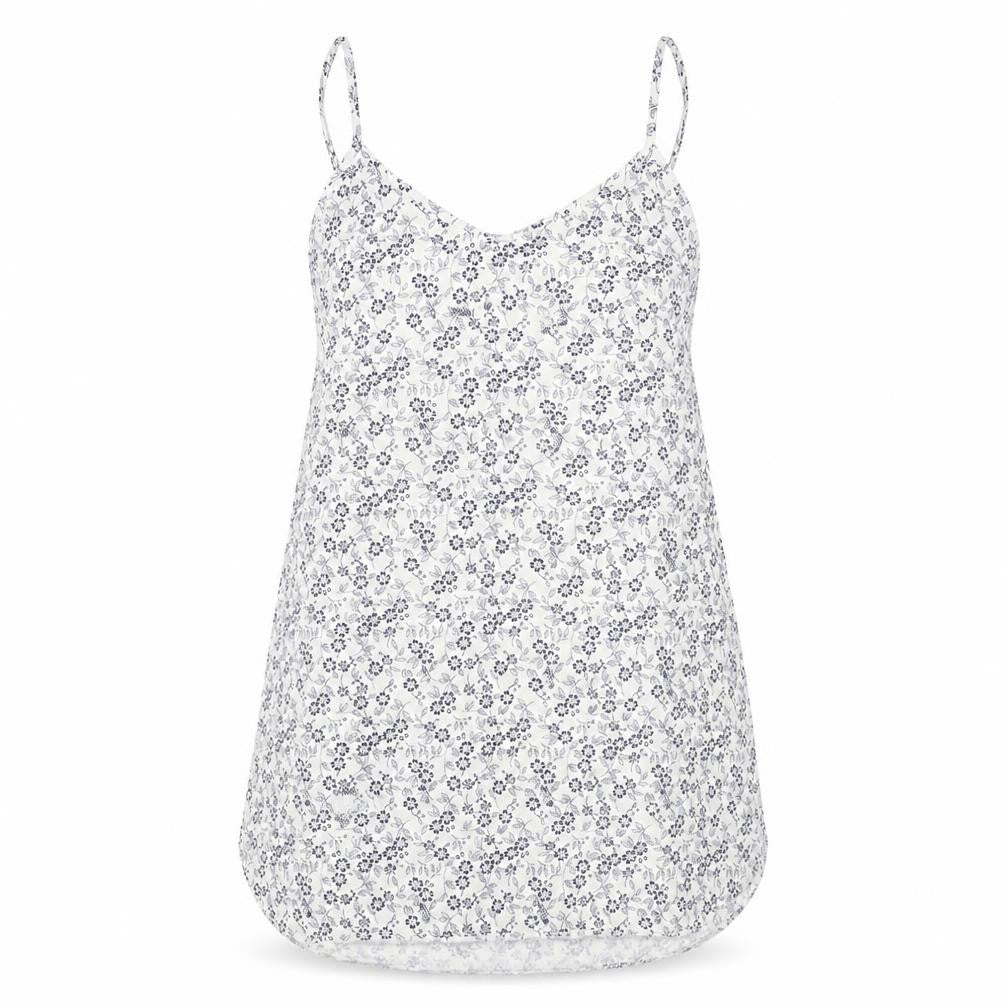 Preworn  Womens White Floral  Basic T-Shirt Size 14