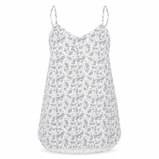 Preworn  Womens White Floral  Basic T-Shirt Size 14