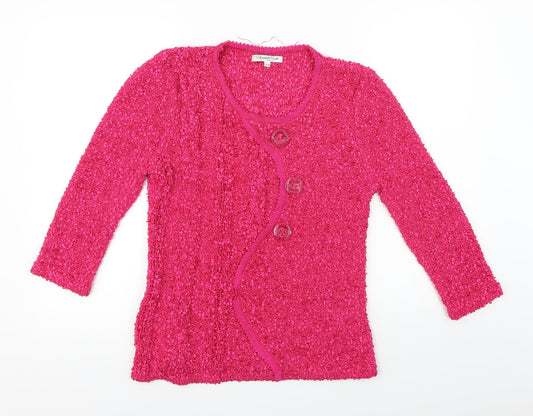 Elisabeth  Womens Pink   Cardigan Jumper Size M