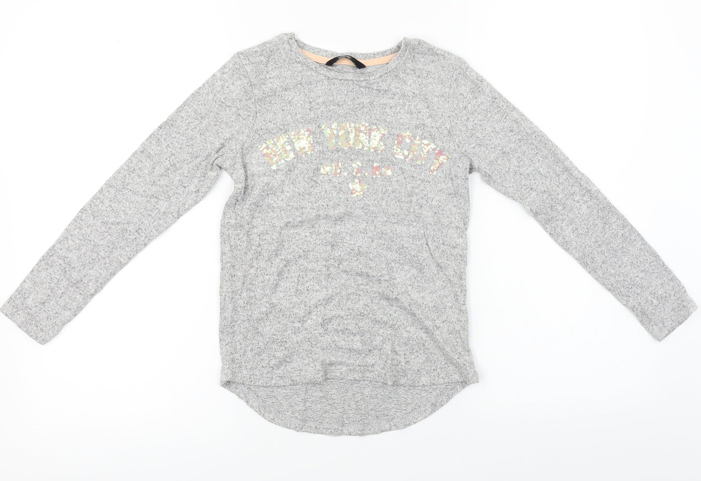 George  Girls Grey   Basic T-Shirt Size 9 Years