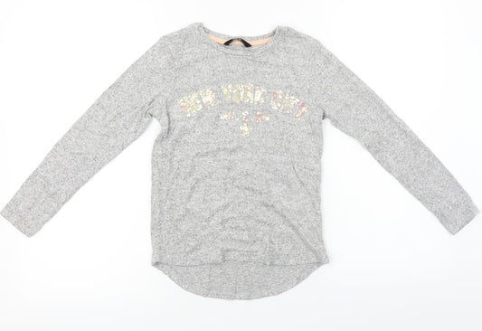 George  Girls Grey   Basic T-Shirt Size 9 Years