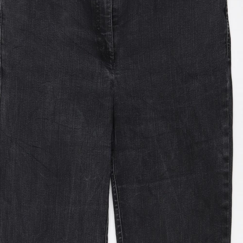 ZERRES Womens Black  Denim Straight Jeans Size 14 L26 in