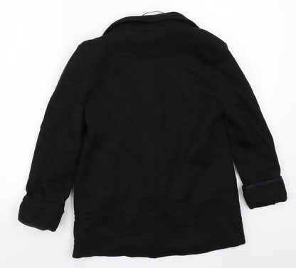 Preloved Topshop Womens Black   Jacket Coat Size 8 - Back
