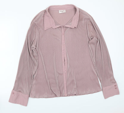 Preloved Bonmarché Womens Pink   Basic Button-Up Size 22 - Front