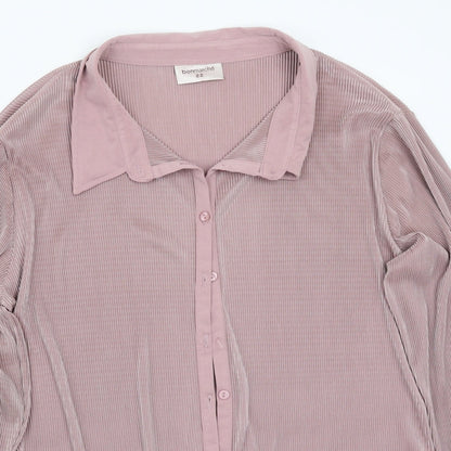 Preloved Bonmarché Womens Pink   Basic Button-Up Size 22 - Detail