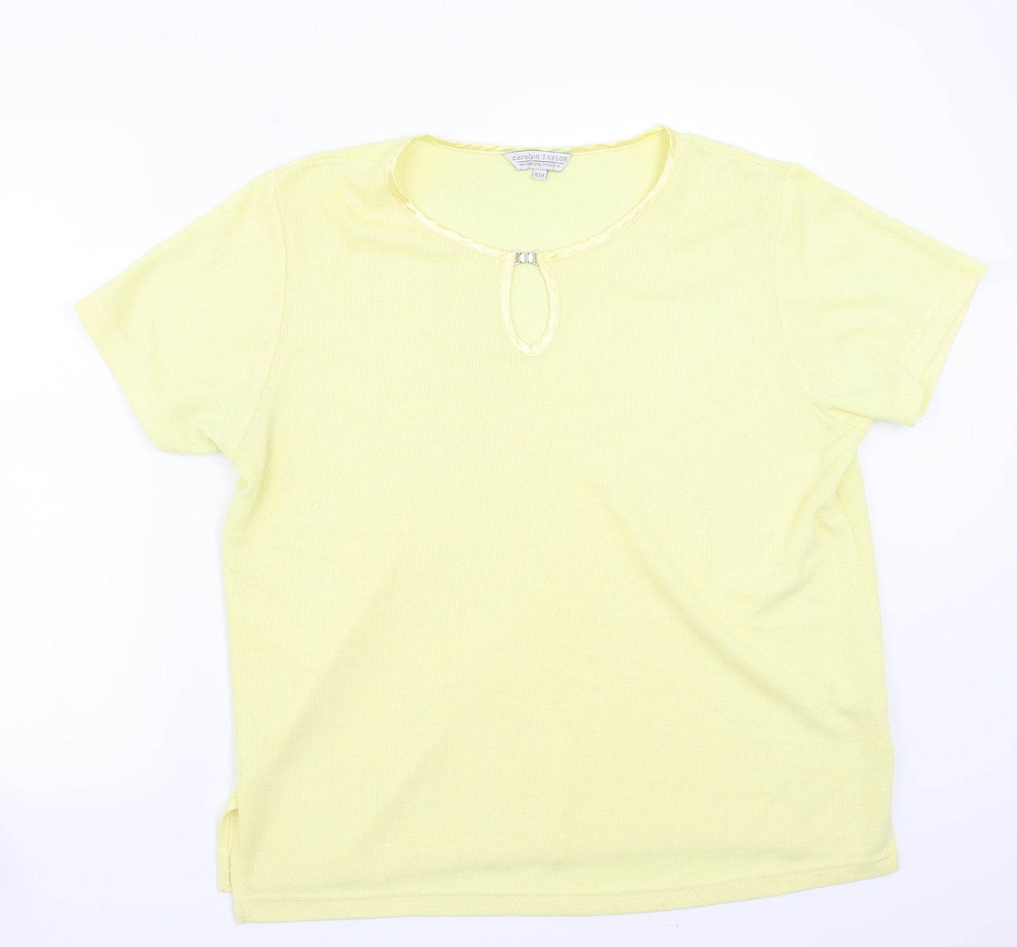 Carolyn Taylor Womens Yellow   Basic T-Shirt Size M