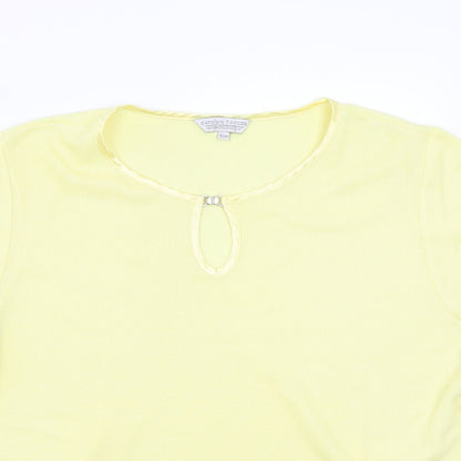 Preloved Carolyn Taylor Womens Yellow   Basic T-Shirt Size M - Detail