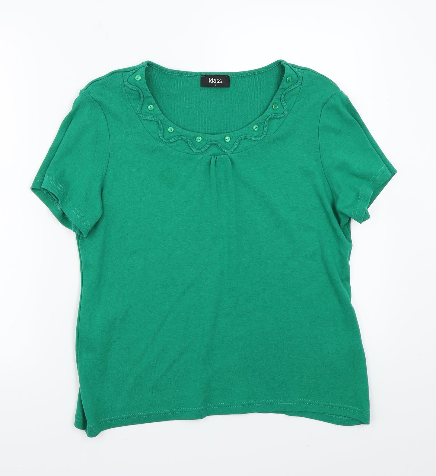 Klass  Womens Green   Basic T-Shirt Size L