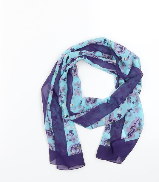 Preworn Womens Blue Floral   Scarf