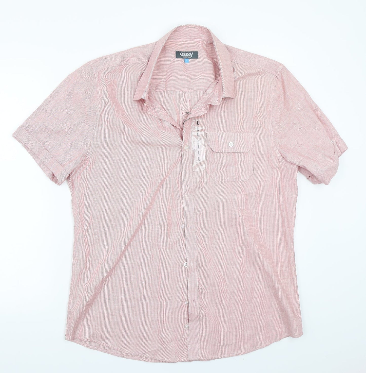 Easy Mens Red    Button-Up Size L