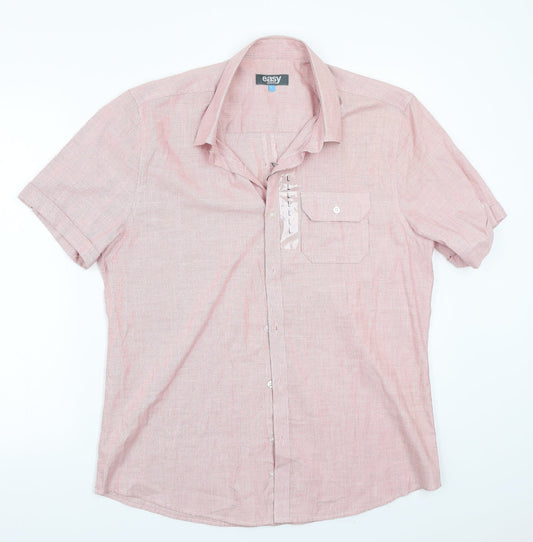 Easy Mens Red    Button-Up Size L