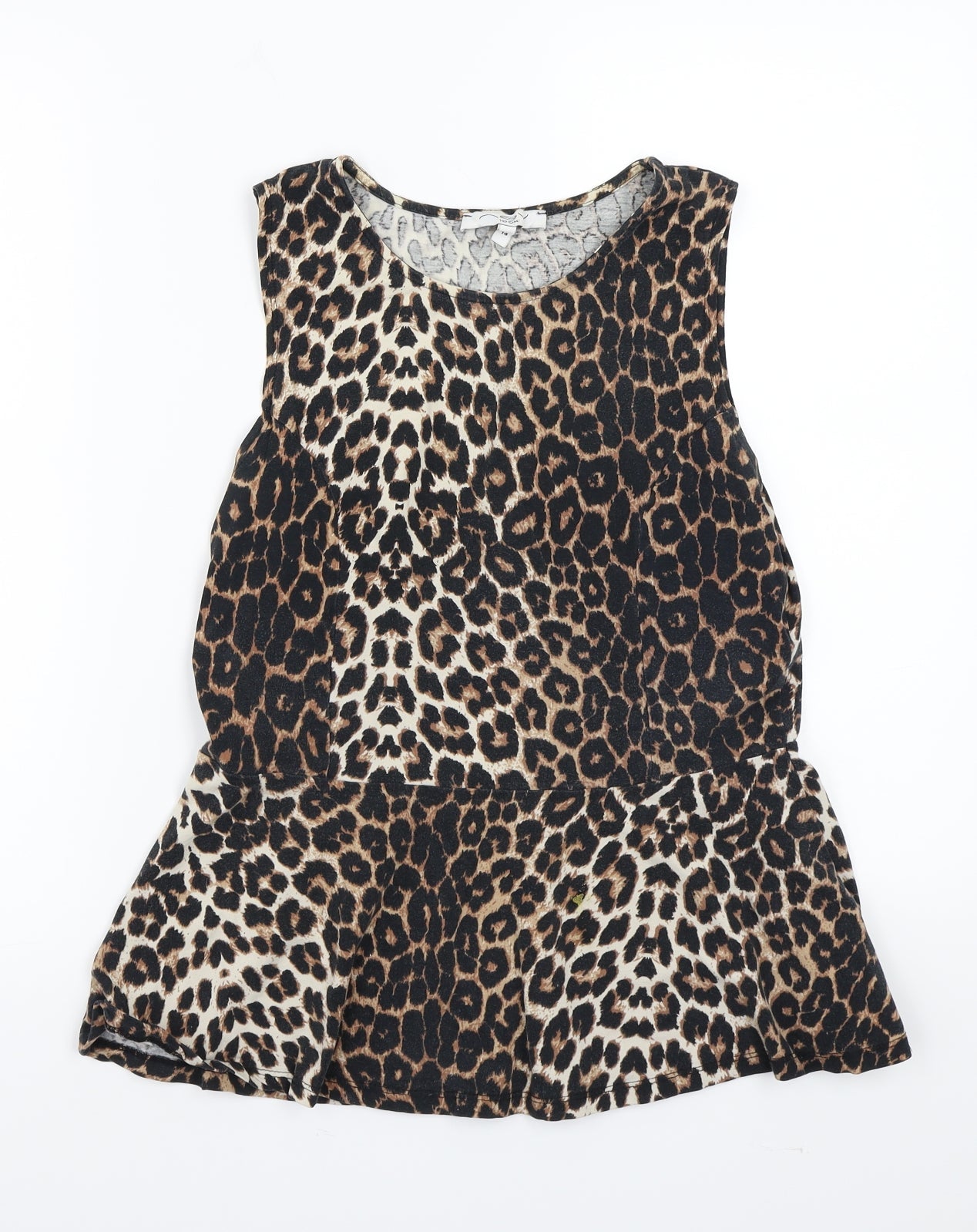 Newlook Womens Brown Animal Print  Basic T-Shirt Size 14