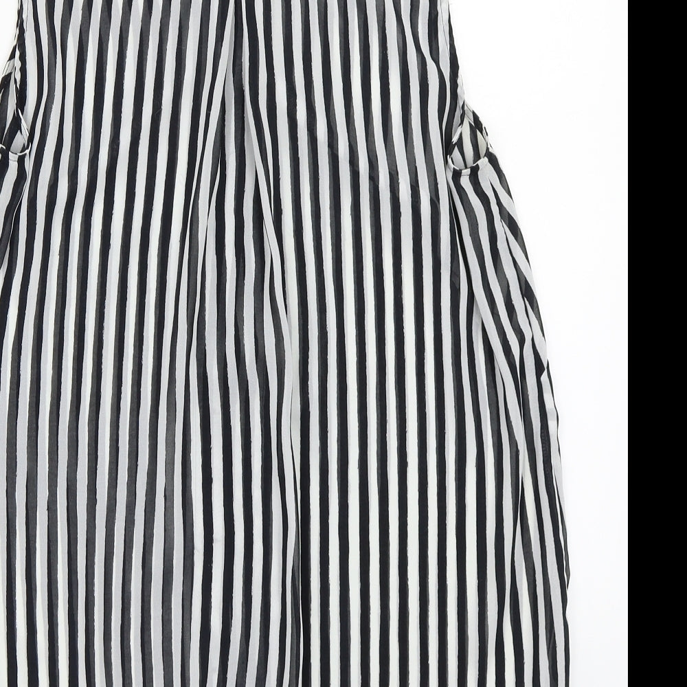 H&M Womens White Striped  Basic Button-Up Size L