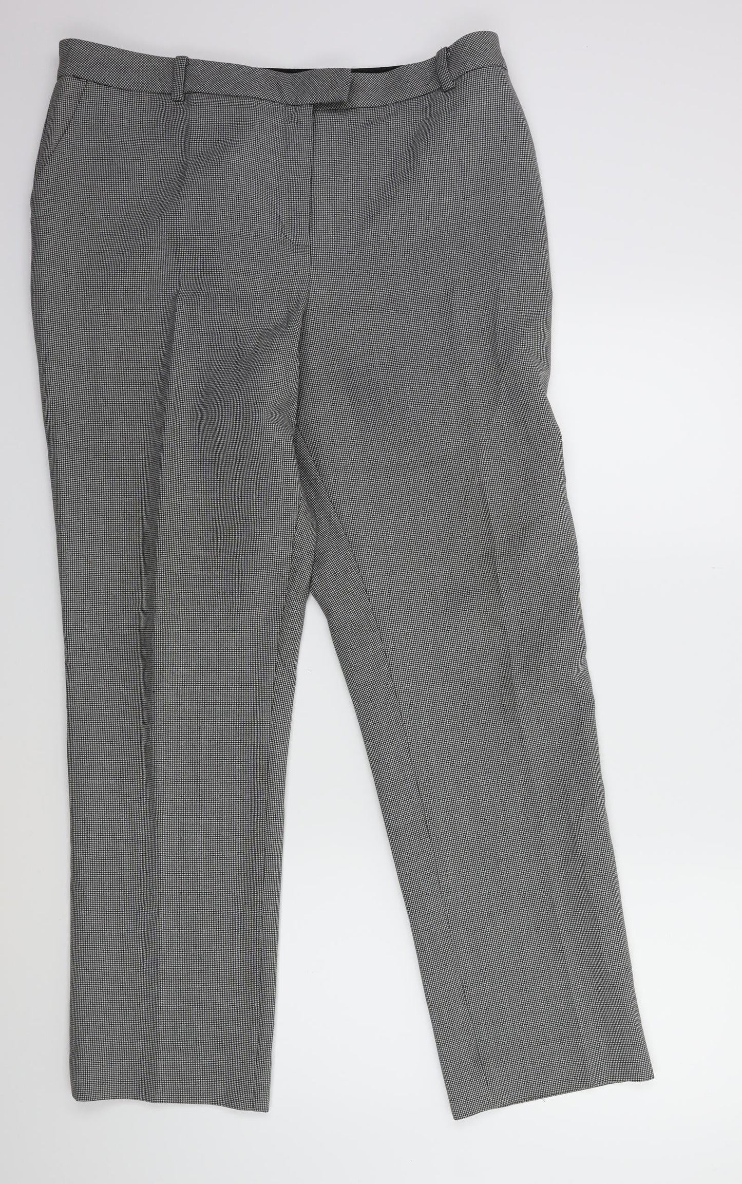 Preworn Womens Black Herringbone  Trousers  Size 34 in L30 in